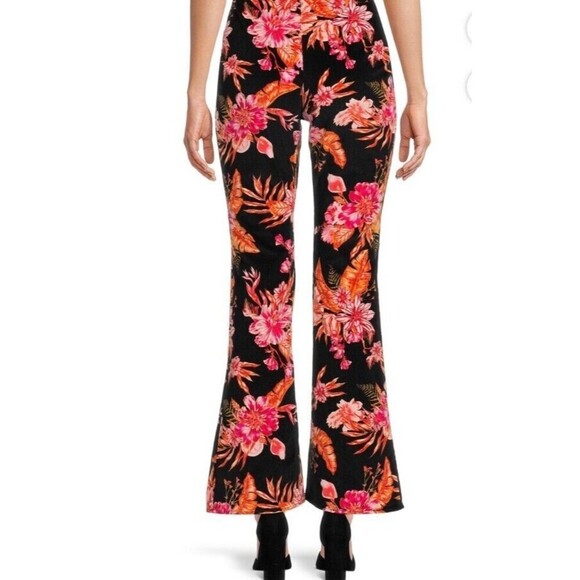 No Boundaries Size XL High Rise Floral Cord Flare Leg Jeans Whimsigoth Cottage - Picture 4 of 10